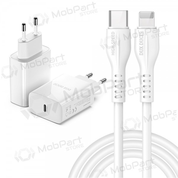 Carregador Dux Ducis C60-PD 20W + Type-C-Lightning (branco)
