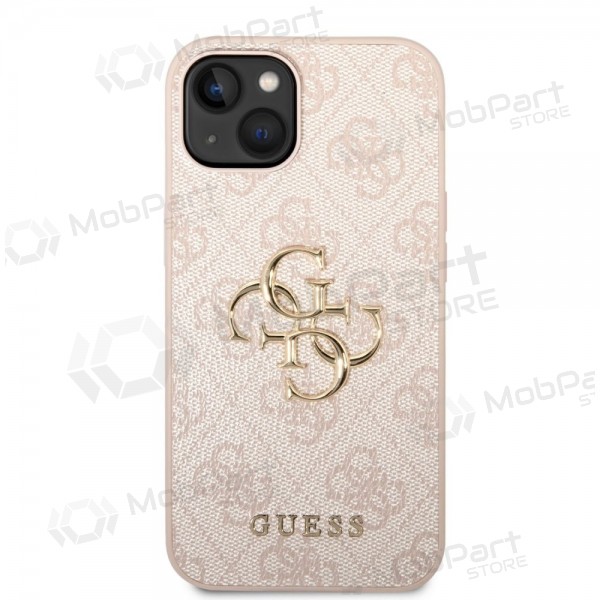 Capa para Apple iPhone 14 - Guess PU 4G Metal Logo (rosa)