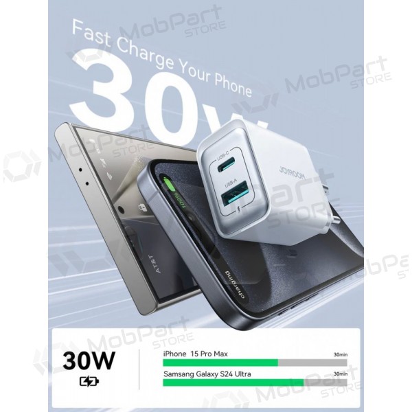 Carregador Joyroom JR-TCF15 USB-C/USB-A 30W branco