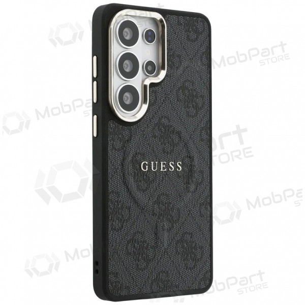 Capa Samsung Galaxy S26 Ultra - Guess PU Leather 4G Gold Frame Magnetic (preta)