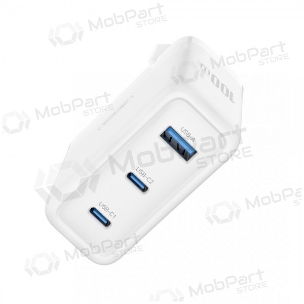 Carregador de telefone XO CE35 100 W 2x USB-C + USB-A branco
