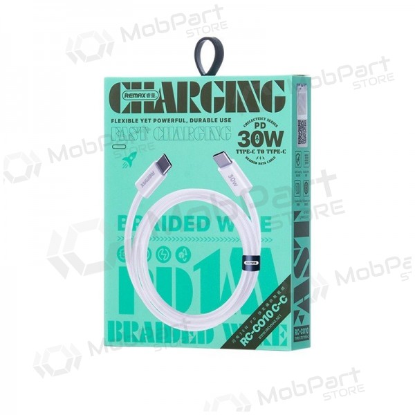 USB cabo Remax RC-C010 USB-C to USB-C 30W 1.0m branco