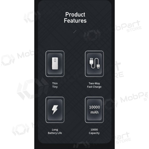 Bateria externa Power Bank Awei P5K 5V/2.1A 10000mAh preto