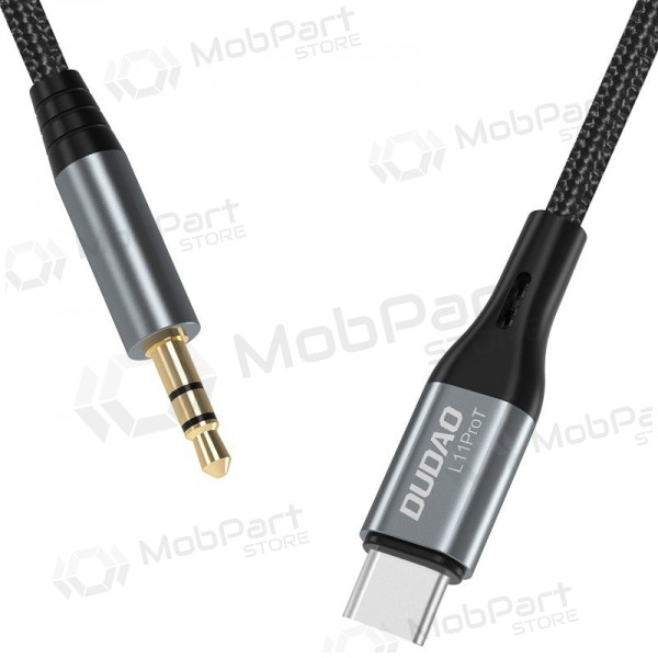 Cabo de áudio Dudao L11ProT USB-C para 3.5 mm 1 m preto