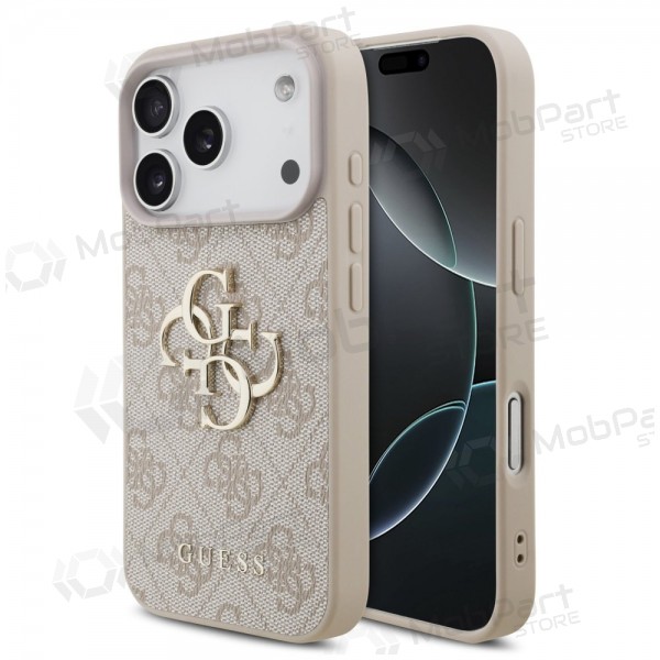 Capa para Apple iPhone 17 Pro - Guess PU 4G Metal Logo (rosa)