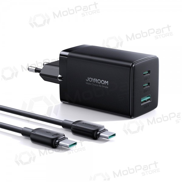 Carregador buitinis Joyroom GaN JR-TCG01 2xUSB-C/USB-A 65W + USB-C cable 1.2m preto
