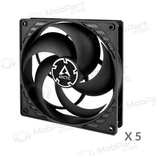 ARCTIC P14 korpuso ventiliatoriai, 3-pin, 140mm, juodi, 5 unidade.