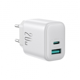 Carregador Joyroom JR-TCF21 USB-C/USB-A PD20W branco
