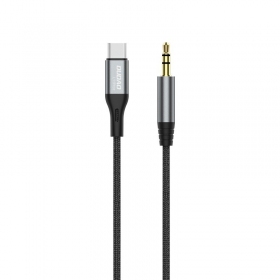 Cabo de áudio Dudao L11ProT USB-C para 3.5 mm 1 m preto
