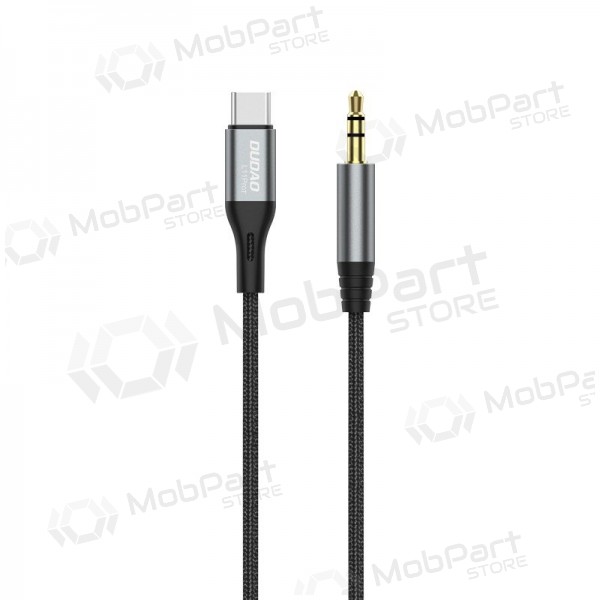 Cabo de áudio Dudao L11ProT USB-C para 3.5 mm 1 m preto