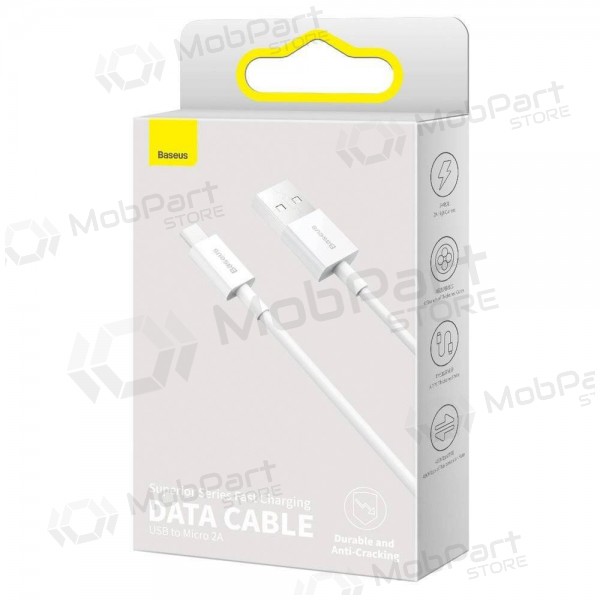 Cabo USB Baseus Superior microUSB 2A 2.0m (branco) CAMYS-A02