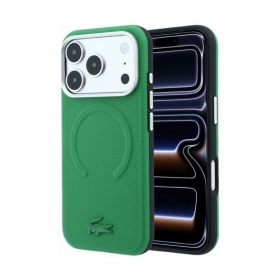 Capa para Apple iPhone 18 Pro Max - Lacoste PVC Petit Pique Semi Wrap Embossed MagSafe