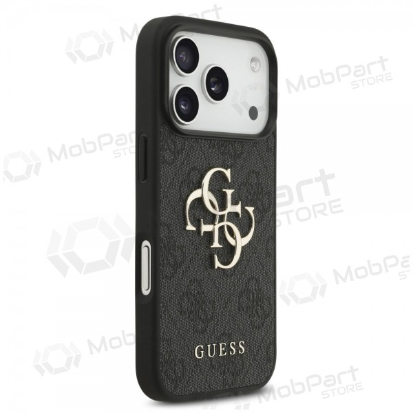 Capa para Apple iPhone 17 Pro -Guess PU 4G Metal Logo Strap- (preto)