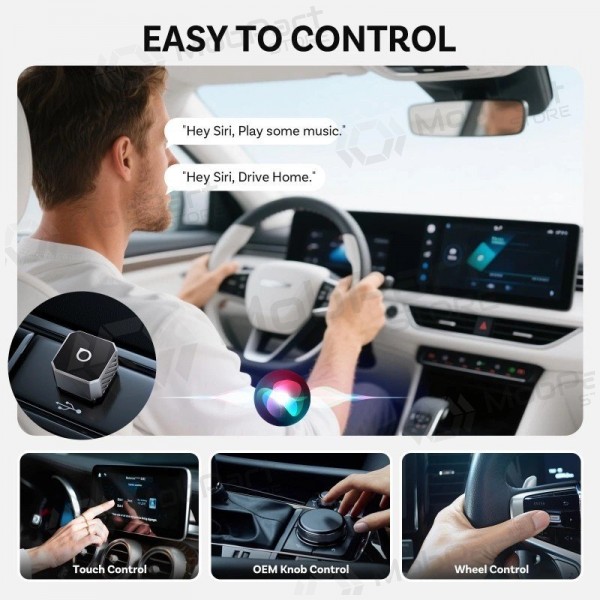 Adaptador sem fio CarPlay/Android Auto Ottocast Mini Cube prateado CP88-T3