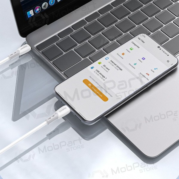 Cabo USB-C Dudao L25SC USB-C para USB-C 2 m 60 W branco