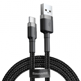 Cabo USB Baseus Cafule Tipo-C 2.0m 2.0A (cinzento-preto) CATKLF-CG1
