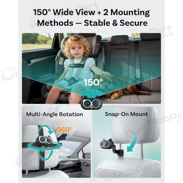 Adaptador CarPlay sem fio Ottocast Cabin Care CA520-T com função de babá móvel preto