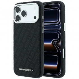 Capa Apple iPhone 18 Pro - Karl Lagerfeld PU Grained Allover Semi Wrap MagSafe