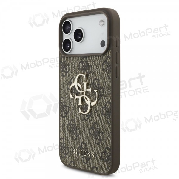 Capa Apple iPhone 17 Pro Max - Guess PU 4G Metal Logo (castanho)