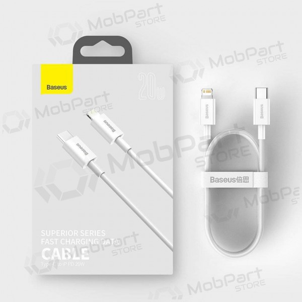 USB cabo Baseus Superior Type-C - Lightning PD 20W 1.0m (branco) CATLYS-A02