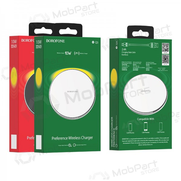 Carregador sem fio Borofone BQ3 (10W) (prata)