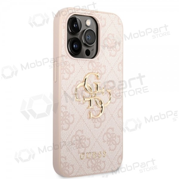 Capa para Apple iPhone 14 Pro Max - Guess PU 4G Metal Logo (rosa)