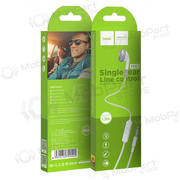 Mãos livres Hoco M61 Mono 3,5mm (branco)