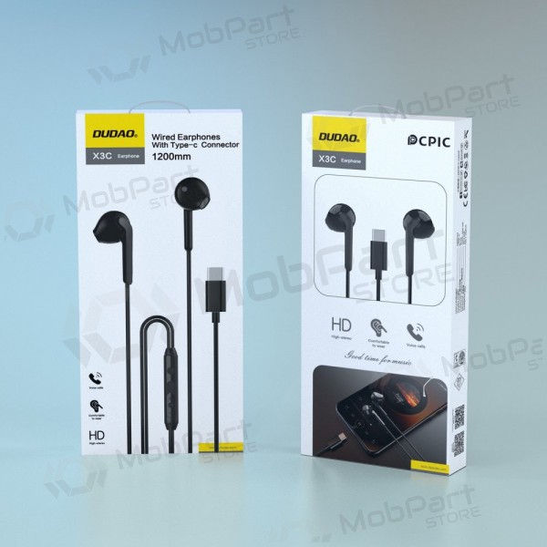 Fones de ouvido USB-C Dudao X3C pretos