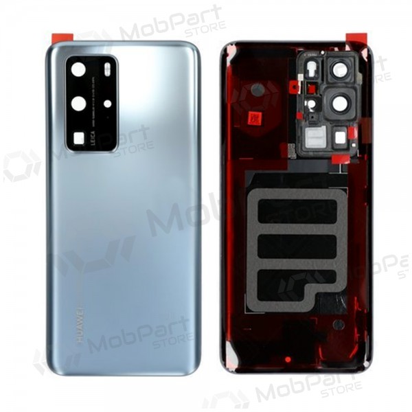 Huawei P40 Pro tampa traseira da bateria prata (Silver Frost) (usado grade A, original)
