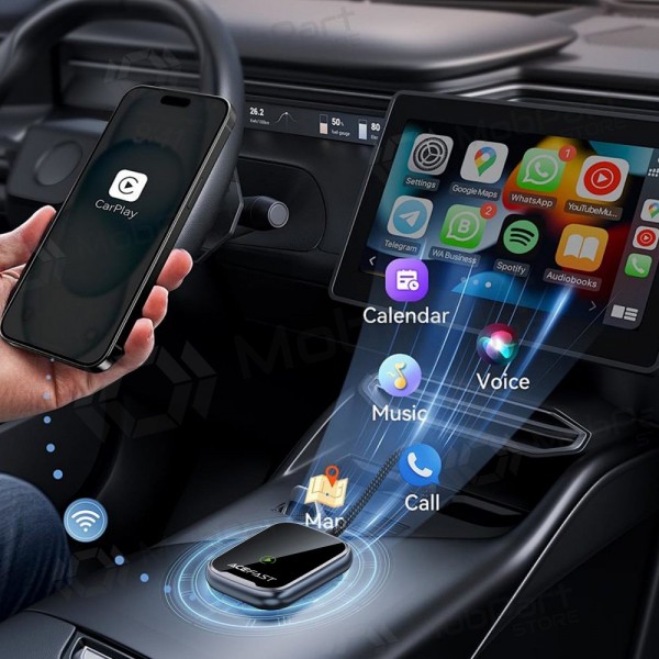 Adaptador CarPlay Acefast QC1 sem fio Android Auto preto
