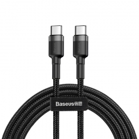 USB cabo Baseus Cafule PD60W Type-C 2.0m cinza-preto CATKLF-HG1