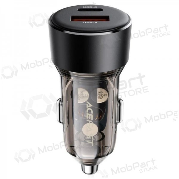 Carregador de carro Acefast B12 60W USB-C/USB-A preto