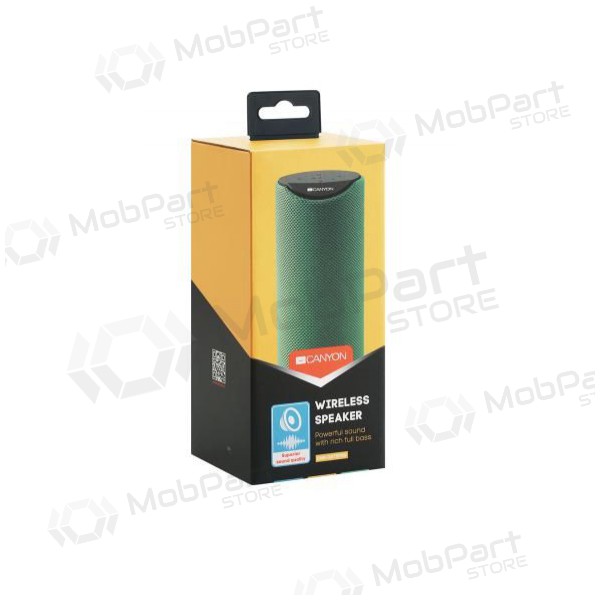 Coluna portátil Bluetooth CANYON CNS-CBTSP5 (MicroSD, AUX, BT V5.0, 1200mAh) (verde)