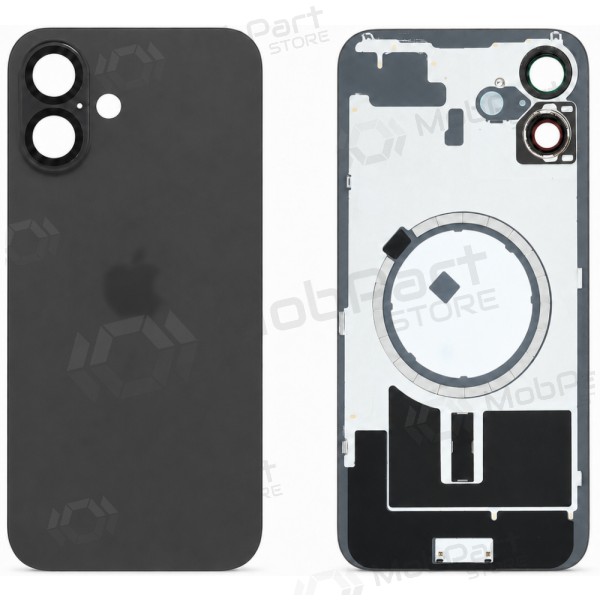 Capa traseira para Apple iPhone 16 (preta) (Premium)