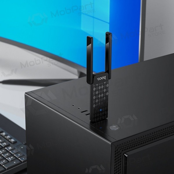 Adaptador USB Wi-Fi Hoco HI34 USB 3.0 Wi-Fi 6 preto