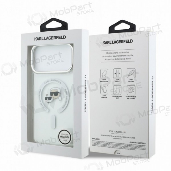 Capa para Apple iPhone 18 Pro - Karl Lagerfeld IML K&CH Heads Metal Frame MagSafe (transparente)