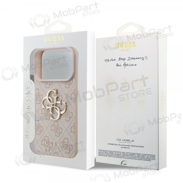 Capa para Apple iPhone 17 Pro - Guess PU 4G Metal Logo (rosa)