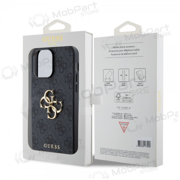 Capa para Apple iPhone 14 Pro Max - Guess PU 4G Metal Logo (cinzento)
