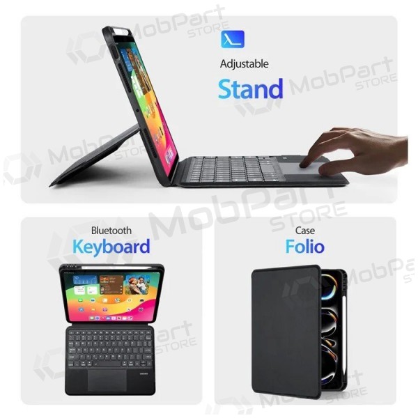 Capa para Apple iPad Pro 11 2024, 2025 com teclado - Dux Ducis DK (preta)
