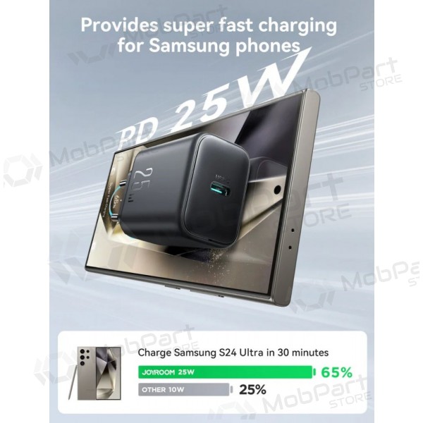 Carregador Joyroom JR-TCF23 USB-C 25W + USB-C to USB-C cable 1.0m preto