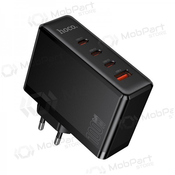 Carregador de telefone Hoco N85 100 W 3x USB-C + USB-A preto