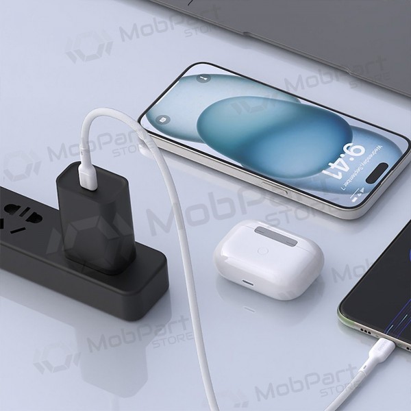 Cabo USB-C Dudao L9C USB-C para USB-C 1 m 65 W branco