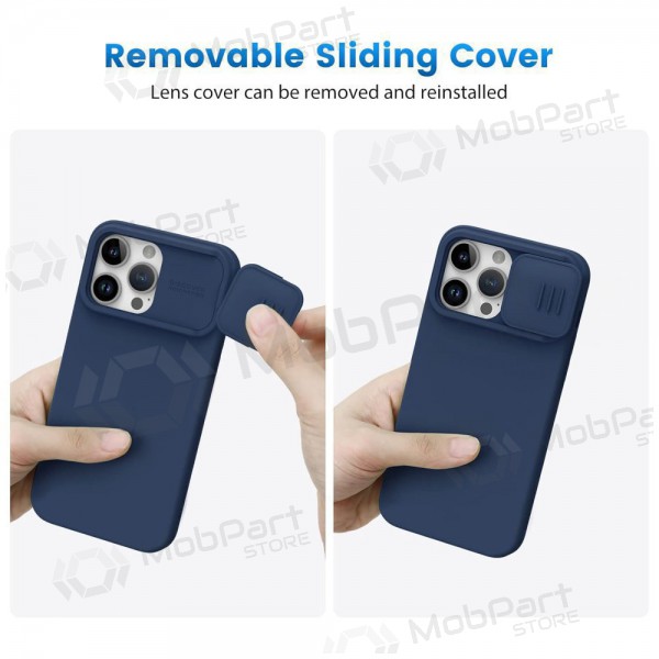 Apple iPhone 15 Pro Max capa „Nillkin Silicone“ (azul escuro)