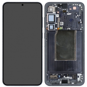 Tela para Samsung Galaxy S25+ (preta) (com moldura) (assembled service pack)