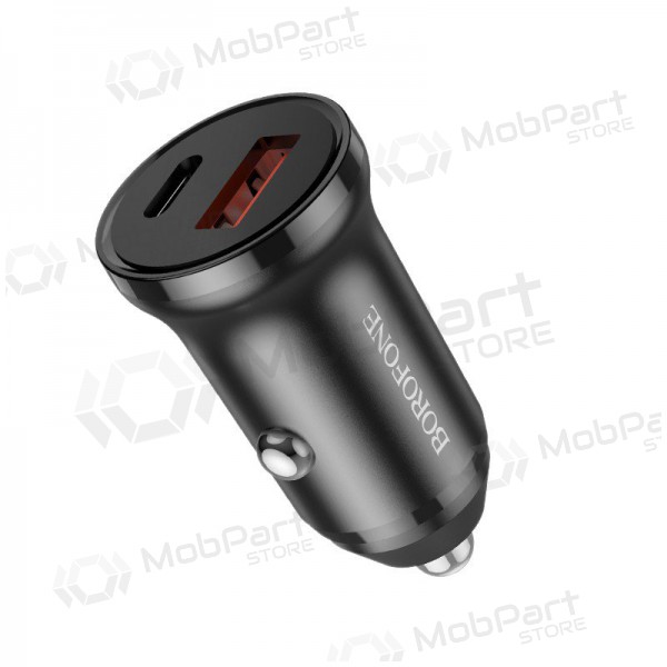Carregador automobilinis Borofone BZ18A USB-A/Type-C PD20W+QC3.0 (preto)