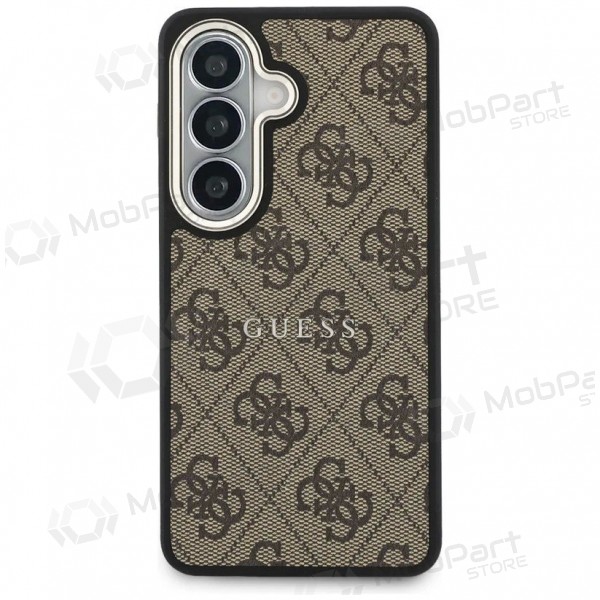 Capa Samsung Galaxy S26 - Guess PU Leather 4G Gold Frame Magnetic (castanho)