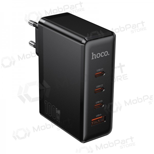 Carregador de telefone Hoco N85 100 W 3x USB-C + USB-A preto