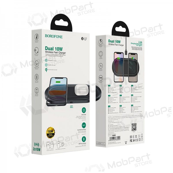 Carregador sem fio Borofone BQ7 Prominent Dual (10W) (preto)