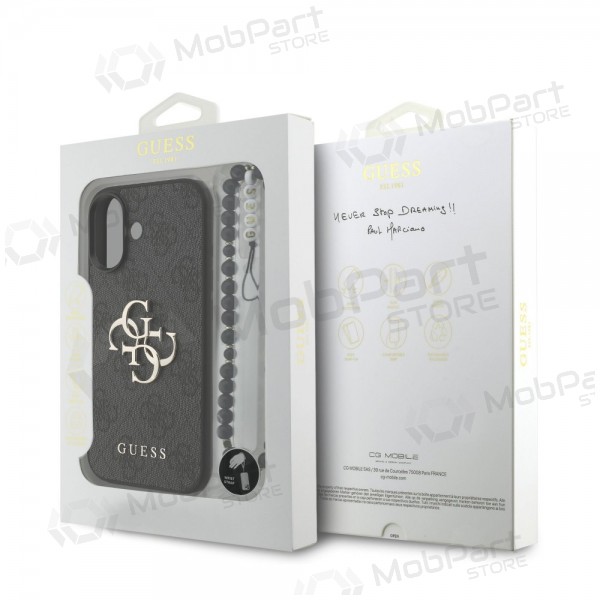 Capa para Apple iPhone 17 - Guess PU 4G Metal Logo Strap (preto)