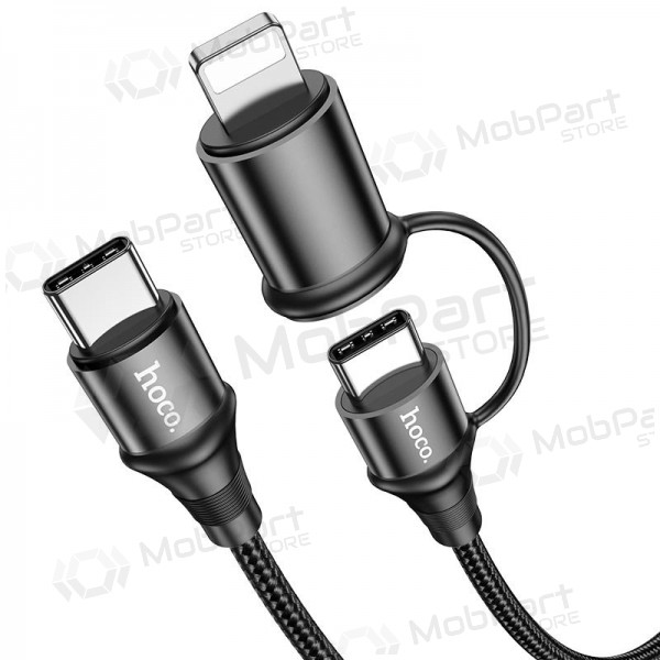 USB cabo Hoco X50 2-in-1 Exquisito Type-C - Type-C / Lightning 1.0m (preto)